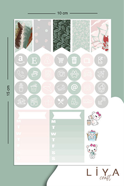 LiyaCraft Set nalepnica pogodan za planer, agendu i bullet journal