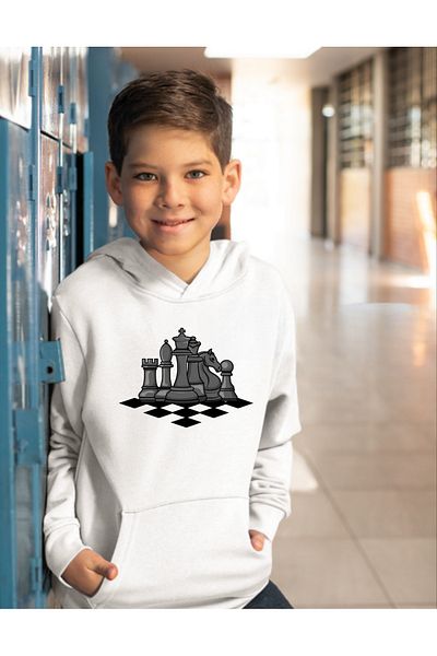 AEMİ Hanorac cu glugă pentru copii Chess Chess Hanorac cu glugă / 2 ani - 14 ani Transpirație pentru copii