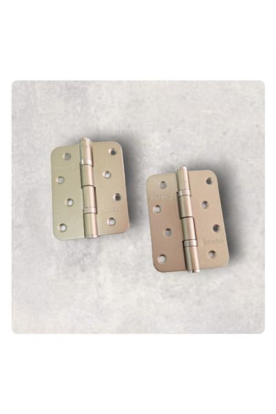 ARON (2 PIECES) SATIN 10cm UNIVERSAL HINGE DIRECTIONAL DOOR HINGE STEEL METAL
