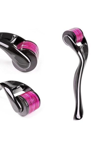Welta Titanium Tip 540 Needle Derma Roller 0.75 Mm And Pink Quartz Face Roller & Pink Quartz Heart Gua Sha