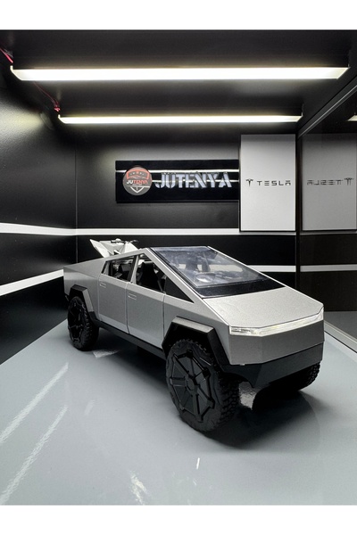 Jutenya TESLA CYBERTRUCK 1:24 Ölçek Diecast Maket Döküm Model Araba Sesli Işıklı