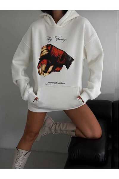 PERISENSE Hanorac cu glugă unisex, femei, bărbați, cu design antidepresiv