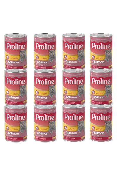 Pro Line (Gölge Av) Somonlu Yetişkin Kedi Konservesi Yaş Mama 400 Gr 12 Adet