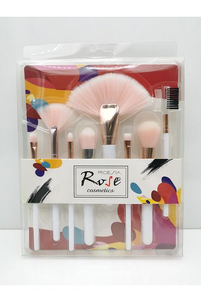 AİLY COSMETİCS Rose Luxury 8-Piece Large Size Makeup Brush Set