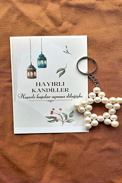 Emtory Home 10 Adet Kandil Hediyesi - İnci Anahtarlık - Ramazan Hediyesi - Ka...