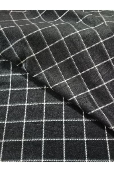 arslan deco Metrelik Polar Fabric Plaid Polar Fabric Checked Black and White Quality Polar