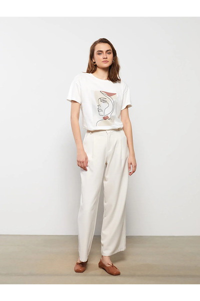 LC Waikiki Women's - Crew Neck Printed Short Sleeve T-Shirt