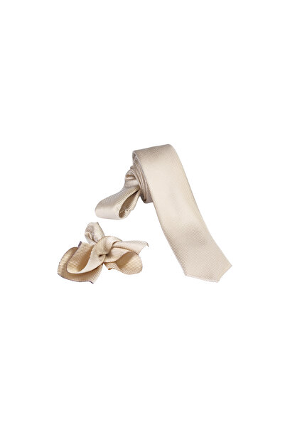 Ruben Cardin 1st Quality Special Patterned Beige Tie Handkerchief Set