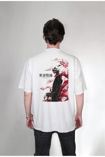 Pisa Art Tokyo Ghoul Ken Kaneki Anime Design Τυπωμένο μπλουζάκι Unisex Oversize