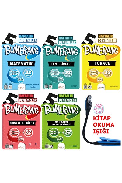 Günay Yayıncılık Günay 5 Sınıf Video Çözümlü Bumerang 32 Haftalık Süper Denem...