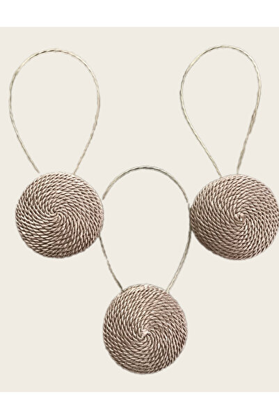 FEDA İSTANBUL Perde Mandalı İp Sarımlı Model Vizon 3'lü