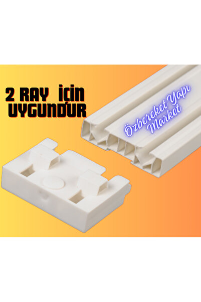 özbereketyapimarket 2 Raylı Korniş Sonu Kolay Perde Takma Aparatı 2li Perde Sonu