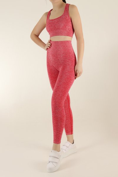 Zeynos Giyim Melange Sports Bra Tights Set
