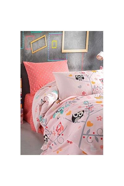 Cotton Life طقم بيكيه مطبوع فردي لولا بينك