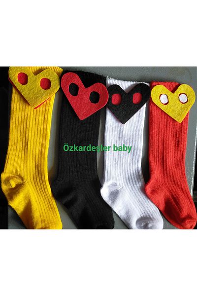 ÖZKARDEŞLER BABY Бебешки и детски чорапи до коляното, покрити с филц, 4 броя