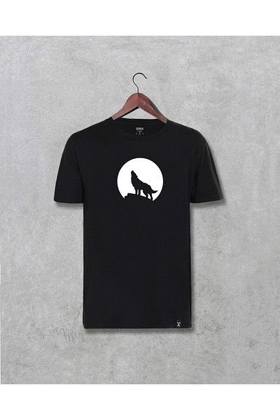 Pisa Art Μπλουζάκι Unisex με τυπωμένο ειδικό σχέδιο Wolf Moonlight Full Moon