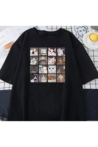 Gofeel Animal Collage Detail Unisex Oversize Pattern T-Shirt