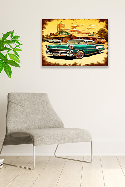 Nod Model de pictură nostalgică de mașină veche, decorațiuni pentru casă, sufragerie, ornament decorativ din lemn elegant pentru camera adolescenților