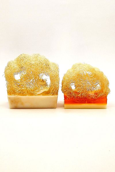 FANTASTİK SANAT ATÖLYESİ Set of 2 - H. Nut Oil and Honey Essence Soap that Can Be Used with Pumpkin Fibers After Melting - Decorative