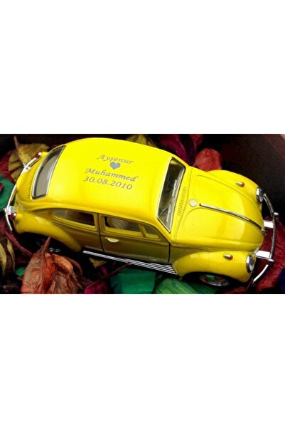 Lexi Bella Kişiye Özel Sarı Metal Vosvos Çek Bırak Oyuncak Araba Büyük Boy Uz...