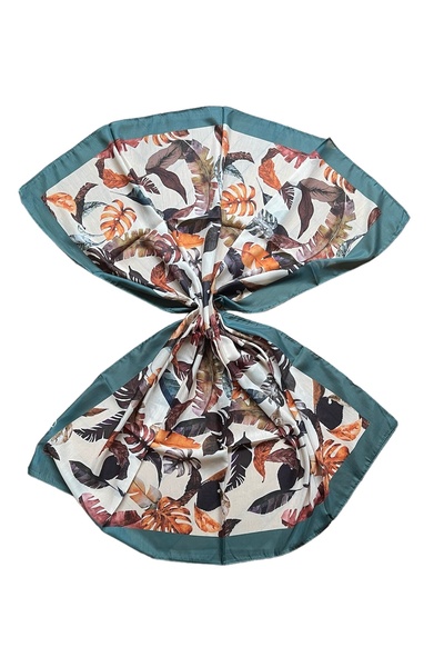 Rupen Kraft Patterned Soft Fluar Square Scarf Patterned Scarf 95X95