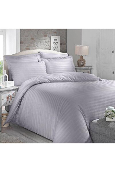 NAURA Concept Always Set de lenjerie de pat din satin gri dublu Altınbaşak