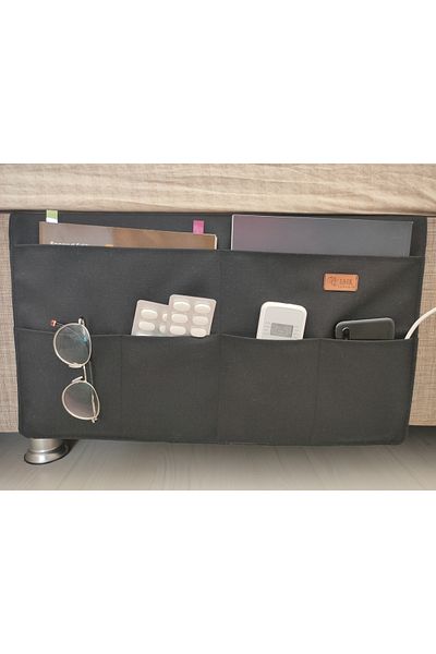 IŞIK Black Bed Side Organizer - Organizer