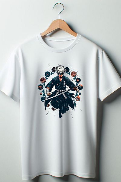 Vordevia Μπλουζάκι Jujutsu Kaisen με εμπριμέ λευκό oversize με λαιμόκοψη