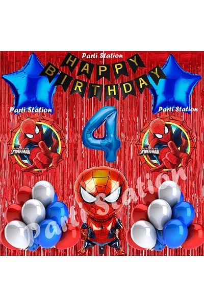 Parti Station Spiderman Spiderman Balloon Set 4 Years Old Spiderman Red Concept Birthday Party Balloon Set
