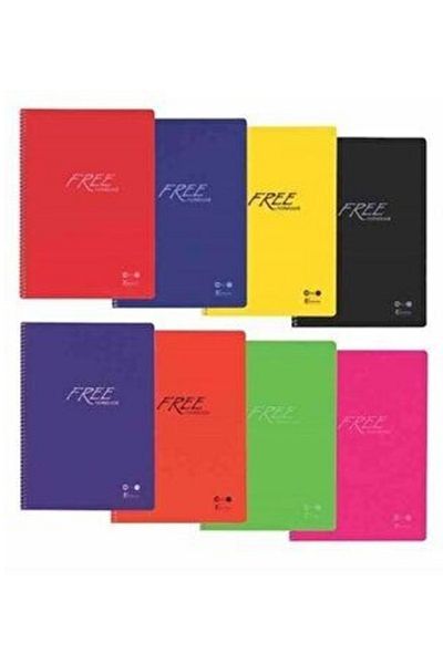 KESKİN COLOR دفتر ملاحظات حلزوني ملون حاد غطاء بلاستيكي مجاني مربع 200