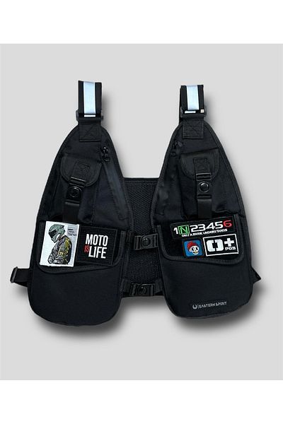 EASTERN SPİRİT R1 PRO SERIES BLACK REFLECTOR VEST BAG WITH 2 PATCH GIFT