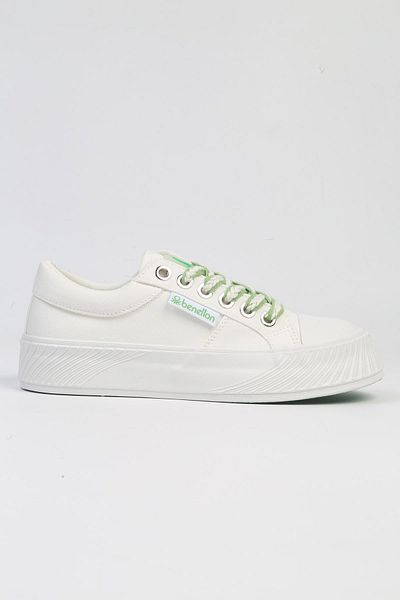 Benetton ® |   BNI-10097 Pantofi sport cu platformă pentru femei, alb-importat