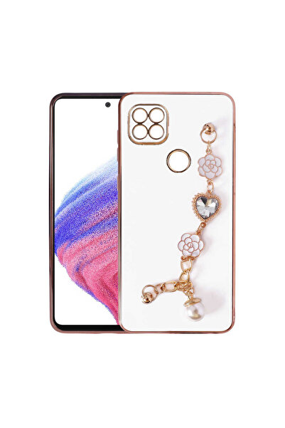 MCASERING Xiaomi Redmi 9C / 10A Uyumlu Parlak Gold Detaylı Silikon Kılıf Taşl...