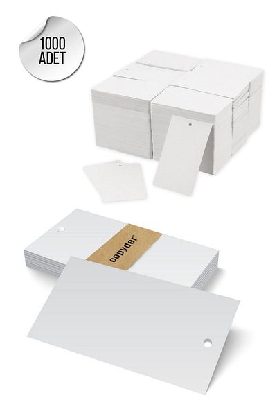 Copyder Etichete din carton perforat alb, etichete pentru produse 1000 buc