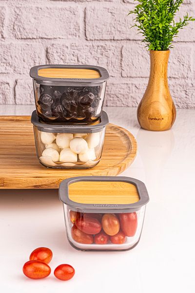 Bambum Trios - 3-Piece Breakfast Set with Leak-Proof Lid Small