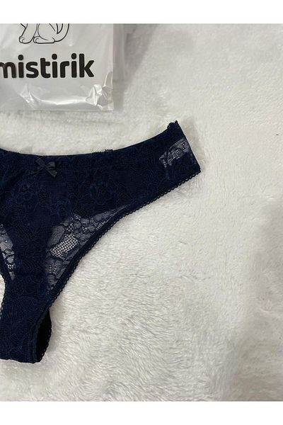 MİSTİRİK Masara Model Semi Dantela Moale Nisip Sting Chiloți Thong Model Culoare Mov