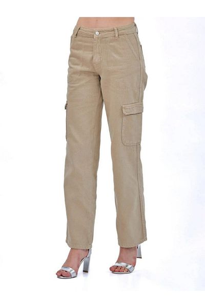Fashinyou Women's Cargo Pocket Loose Jeans