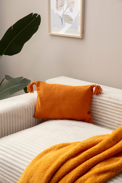 Ottoson HOME  HARDAL RENGİ 4 PÜSKÜLLÜ TEK RENK KIRLENT KILIFI 35X50