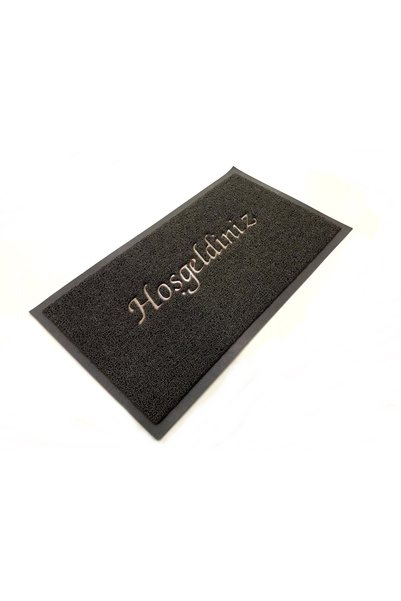 bademlerhali Welcome Written Door Mat Gray - Red Color 40x60cm Plastic