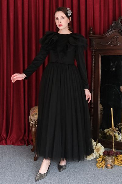 Ceylan Otantik Μαύρο βραδινό φόρεμα Princess