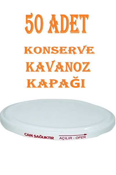 GÜZELYÜZ AVM 50 Adet Konserve Kapağı Beyaz 82 Mm Silikonlu - Konserve Kavanoz...