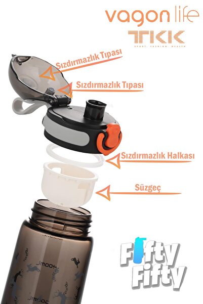 Vagonlife TKK 400 ML Comfortable Drinking (Without Straw) Bpa Free Tritan Water Bottle with Carrying Strap FFTKK1005-400ML