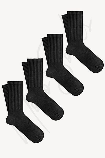 Mono Socks Super Basic 4-Piece Cotton White Sports Socks