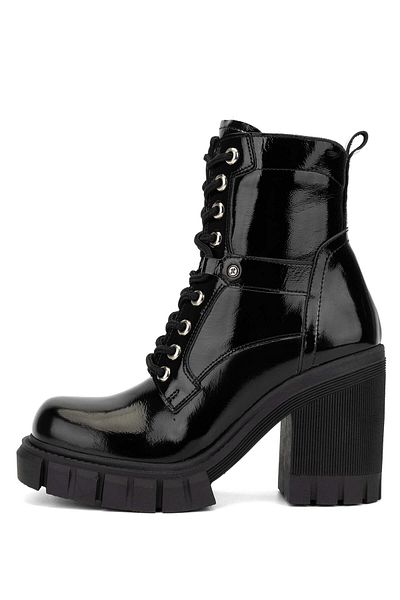 Tamer Tanca Women's Genuine Leather Black Patent Leather Casual Boots