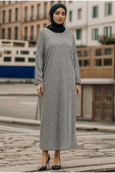 RESPİRO Χειμερινό φόρεμα με μακρύ πλεκτό στυλ casual
