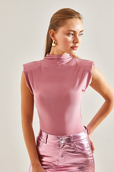 Bianco Lucci Women's Shoulder Padded Basic Blouse