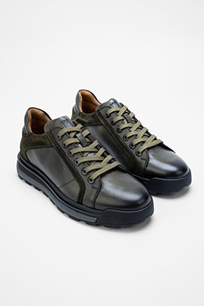 Valmenti Чоловічі зелені шкіряні повсякденні черевики