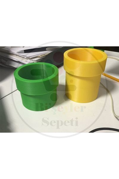 Bi'şeyler Sepeti Mario Pipe Pen Organizer - Mario Pipe Pen Holder Set of 2