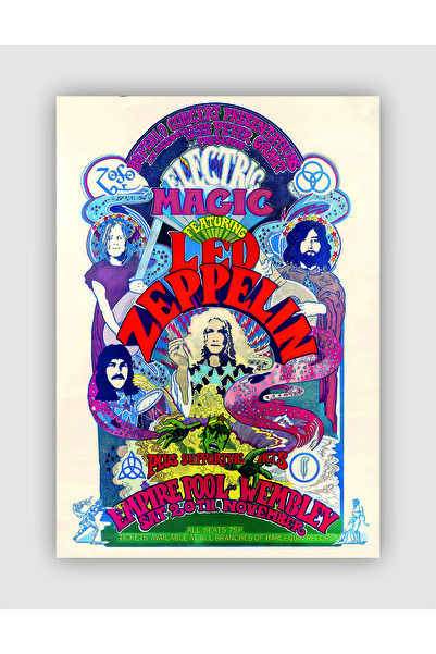 fırsatlar diyarı Electric Magic Featuring Led Zeppelin  Rock Müzik Duvar Post...