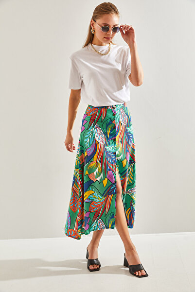 Bianco Lucci Női több mintás gombos viszkóz szoknya60131018